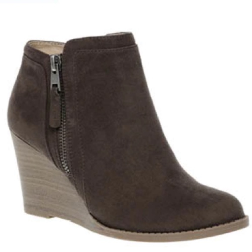 Brown wedge ankle boots 9